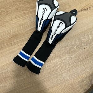 TaylorMade Black and Blue Golf Headcovers